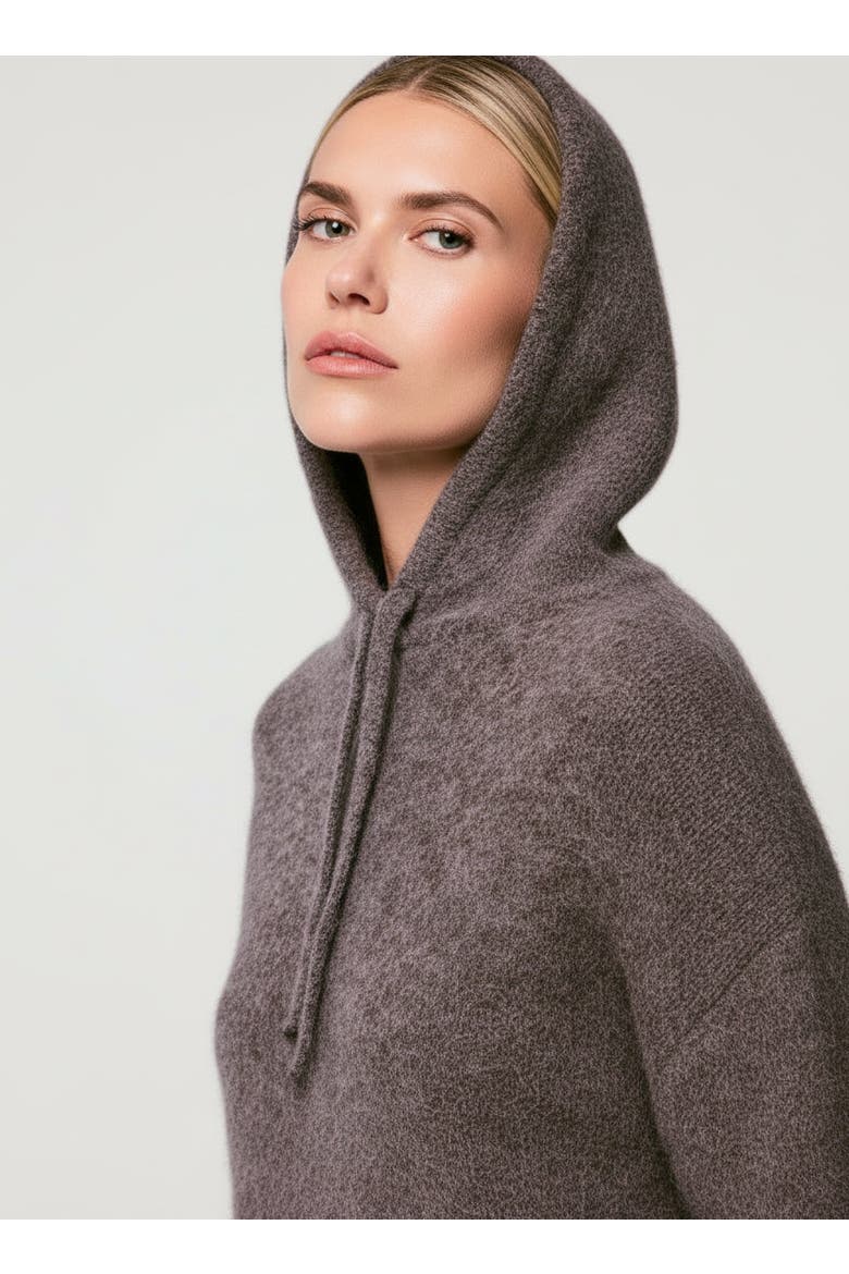 Ultra Soft Baby Alpaca Hoodie, Alternate, color, BISON