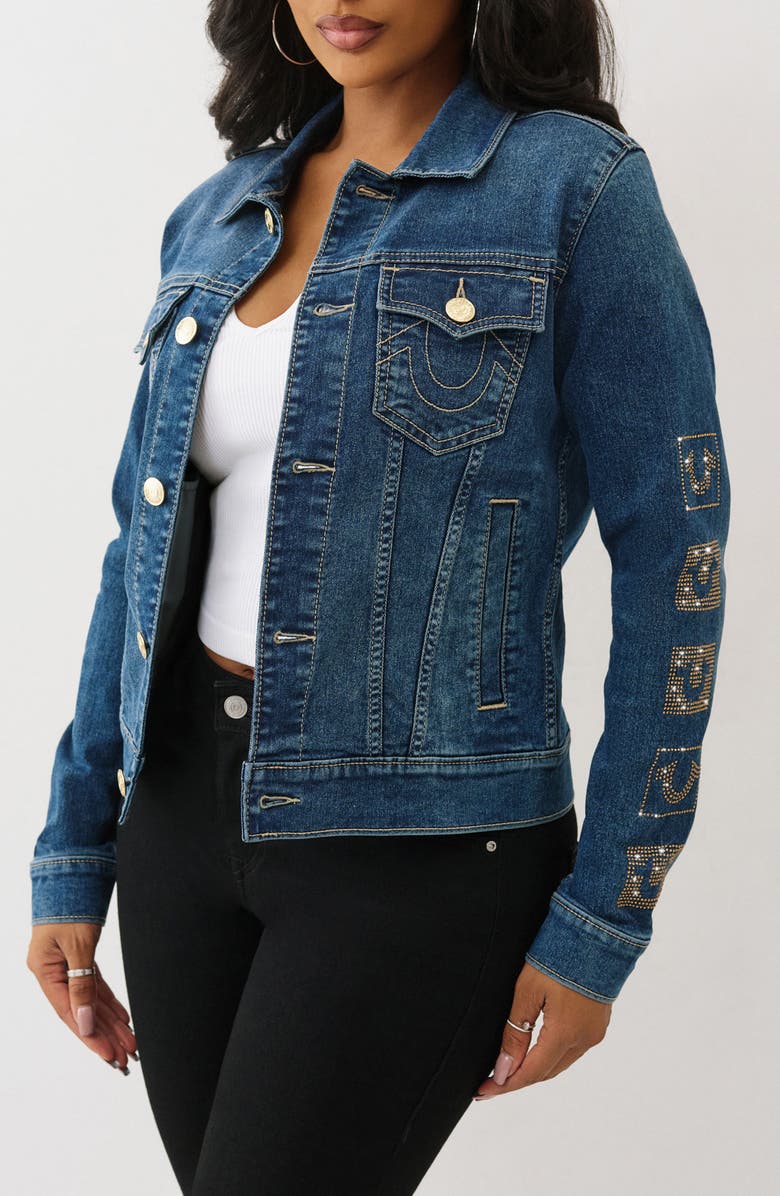 True Religion Jesse Slim Denim Jacket, Alternate, color, Medium Rustic Barn Wash