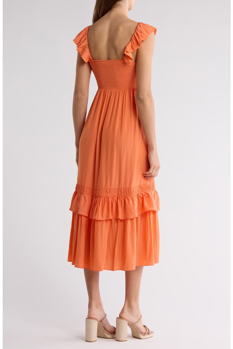 Nelly Tiered Hem Dress, Alternate, color, TROPIC ORANGE