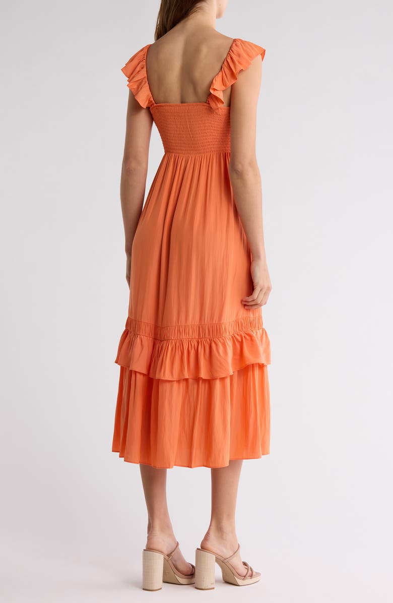 Ramy Brook Nelly Tiered Hem Dress, Alternate, color, Tropic Orange