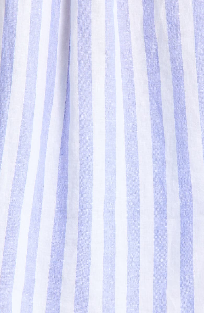 LEFT ON FRIDAY Getaway Stripe Linen Cover-Up Shirt, Alternate, color, Riptide / Coconut