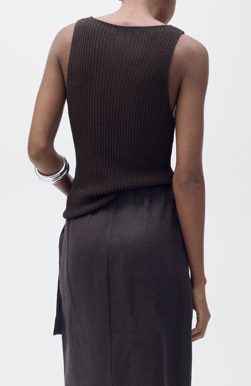 Mango Chunky Rib Sweater Tank In Brown