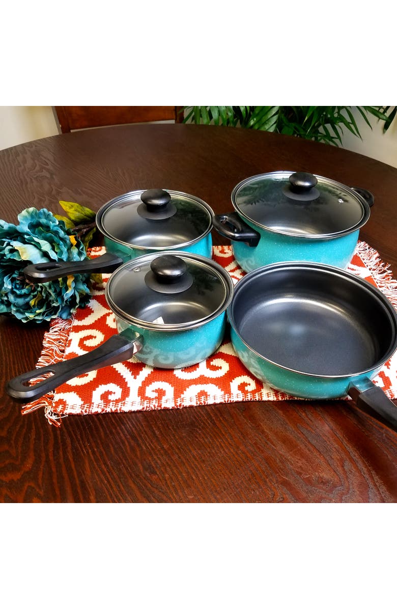 Gibson Home Casselman 7 piece Cookware Set, Alternate, color, Blue