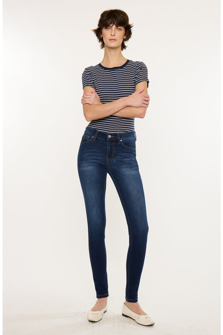 Madison Essentials Mid Rise Super Skinny, Alternate, color, Dark Wash