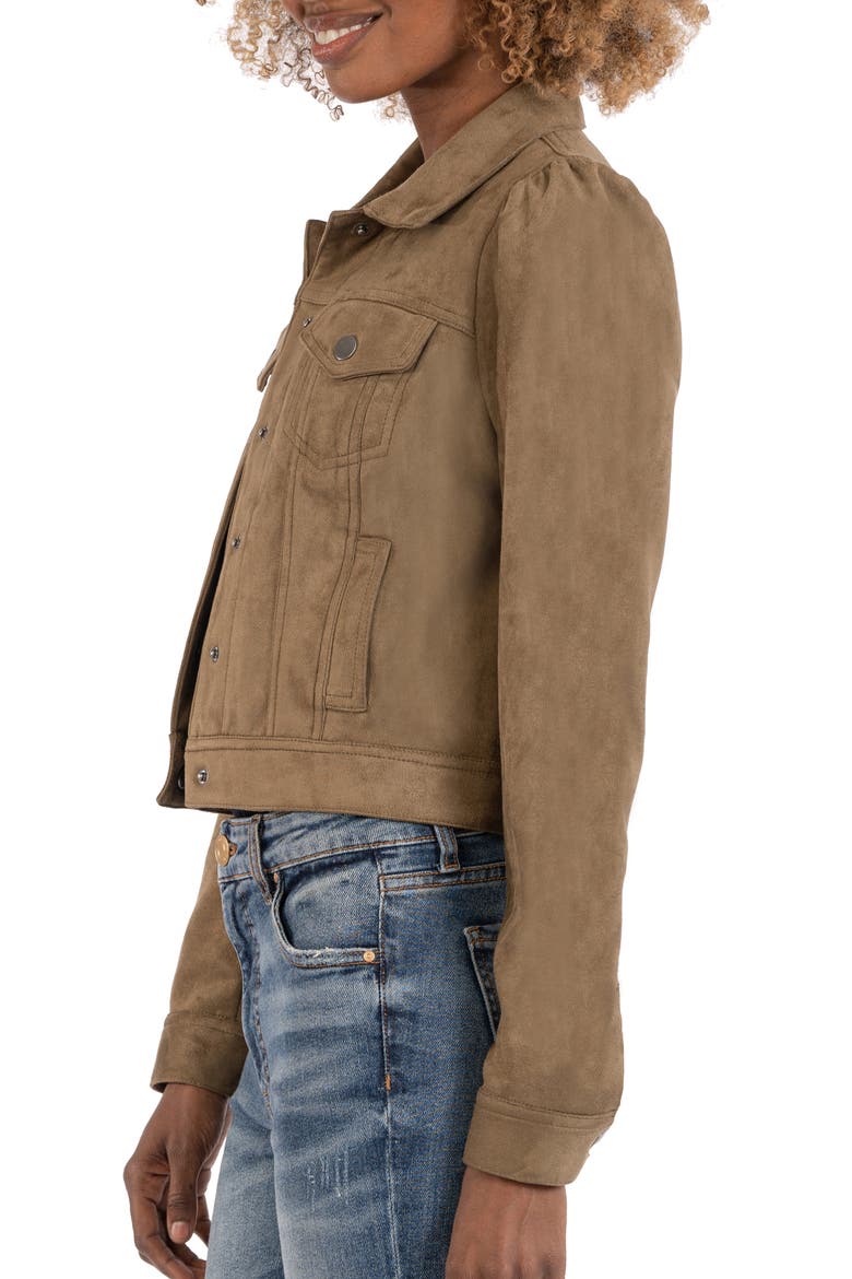 Chantria Puff Shoulder Faux Suede Jacket, Alternate, color, CANYON