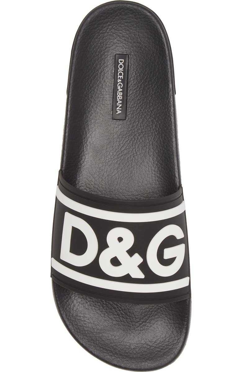 Dolce&Gabbana Logo Slide Sandal, Alternate, color,