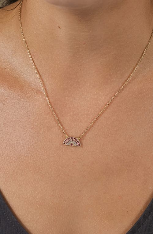 Sterling Forever Shades Of Rainbow Cubic Zirconia Pendant Necklace In Gold