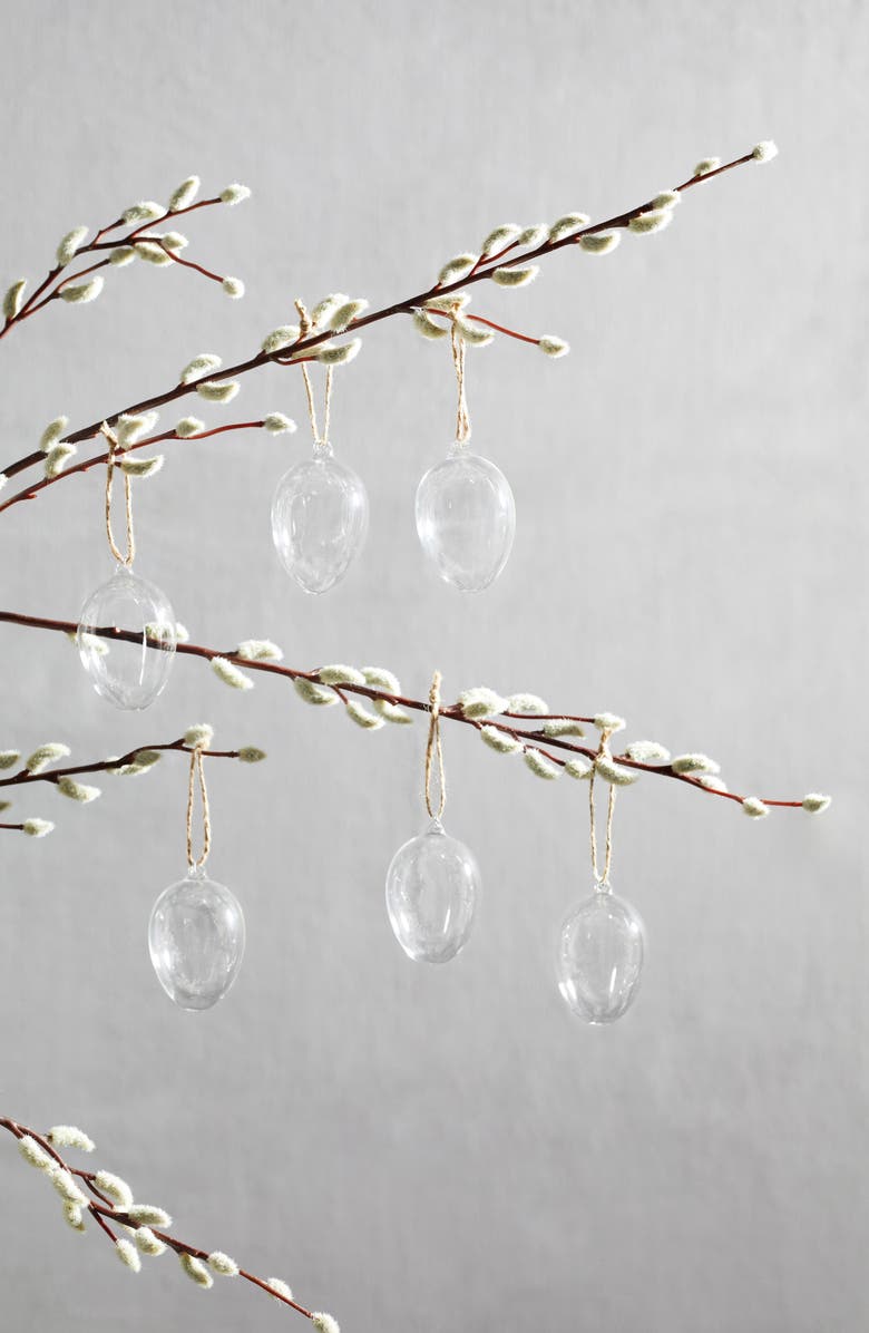 The White Company Set of 6 Glass Eggs, Main, color,