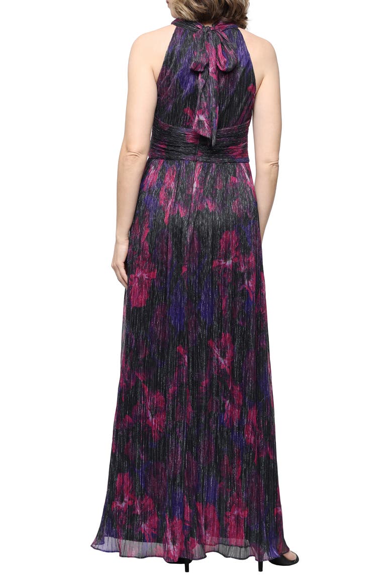 Halter Neck Printed Maxi Gown, Alternate, color, PINK MULTI