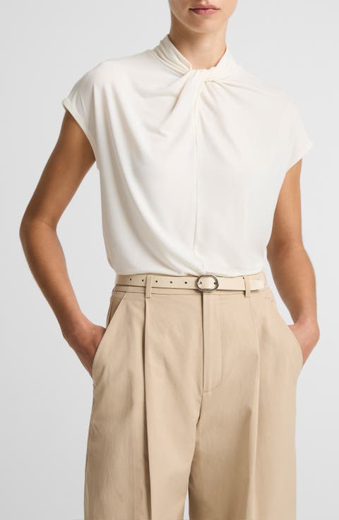 Twist Neck Cap Sleeve Top
