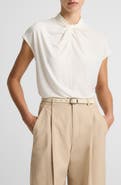 Vince Twist Neck Cap Sleeve Top