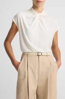 Twist Neck Cap Sleeve Top