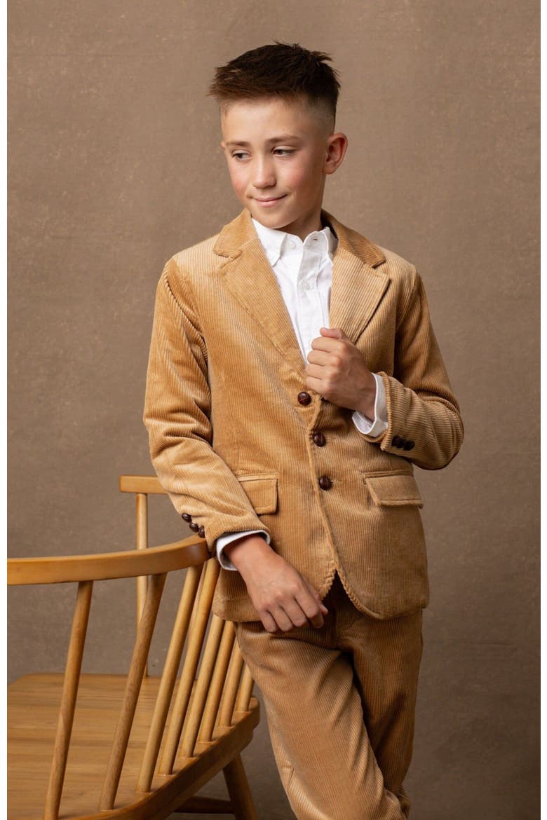 Kids' Organic Corduroy Blazer, Alternate, color, Medium Brown