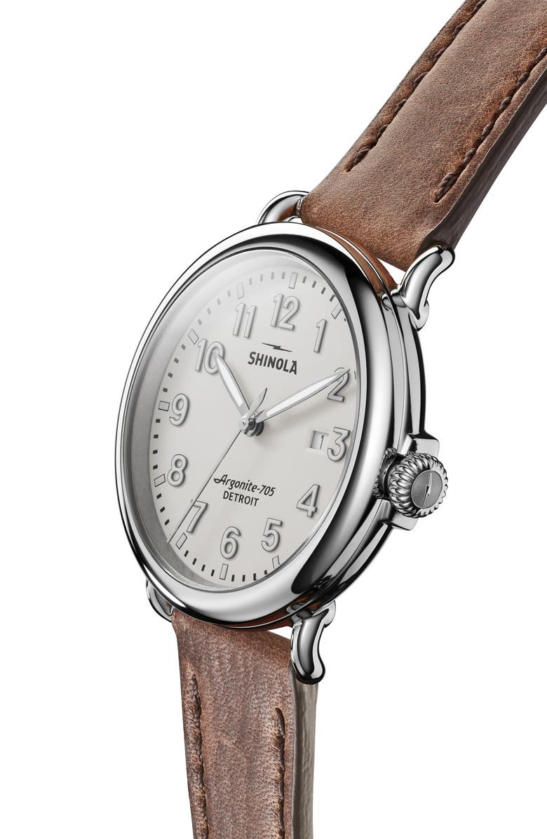 Shinola The Runwell Leather Strap Watch, 41mm, Alternate, color, 