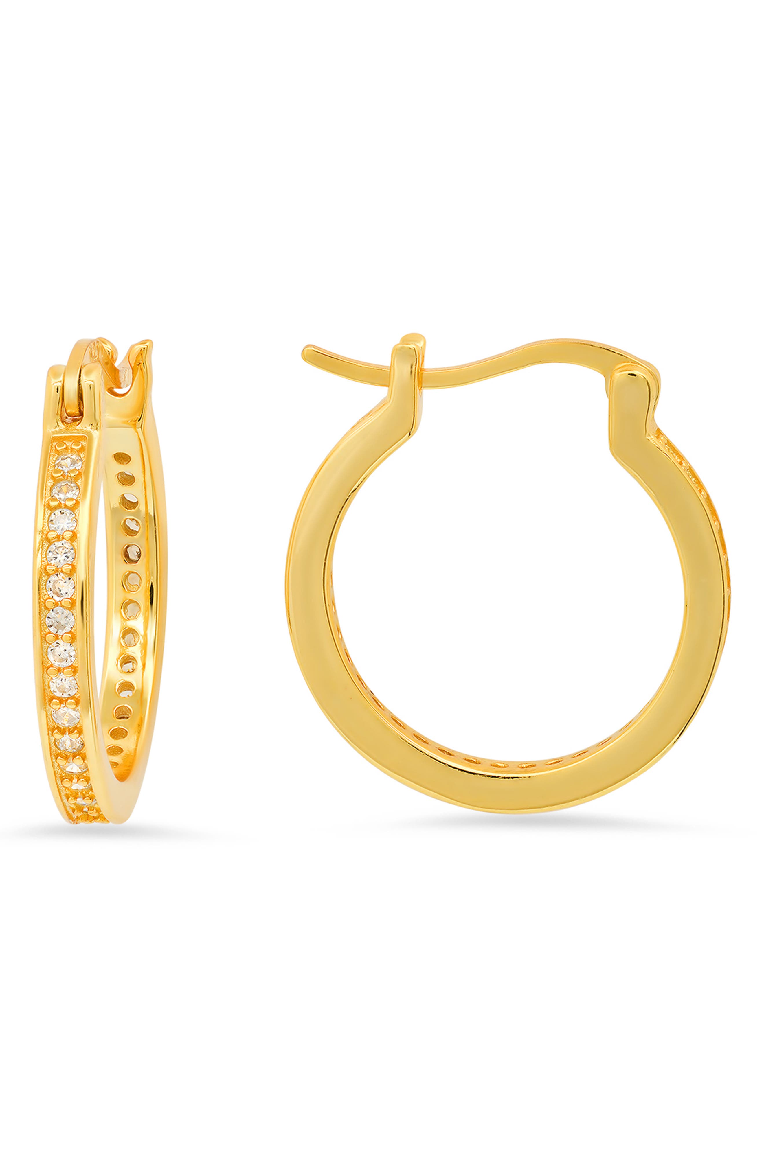 Queen Jewels Sterling Silver CZ Hoop Earrings