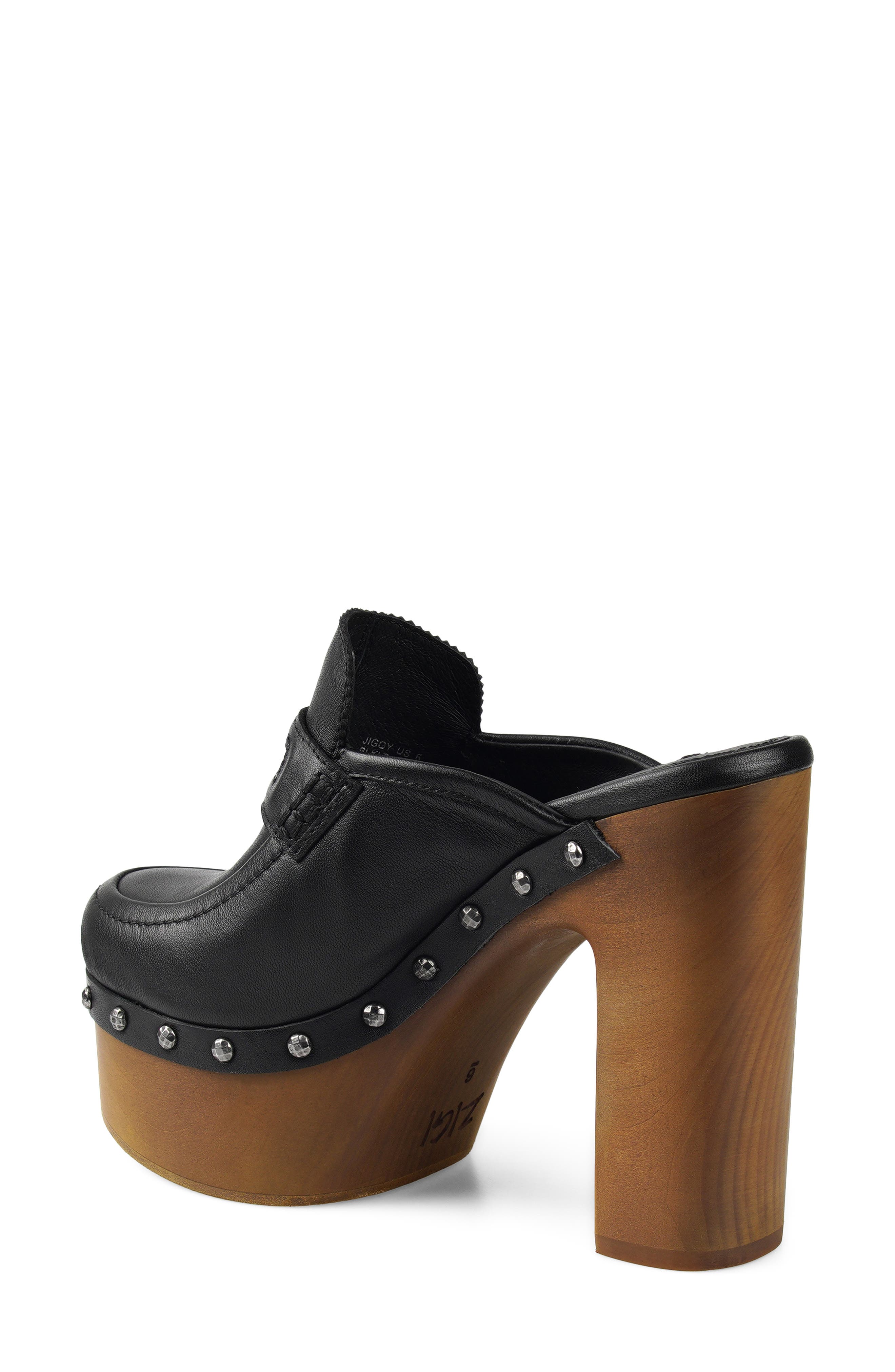 ZIGI Jiggy Platform Clog, Alternate, color, Black Leather