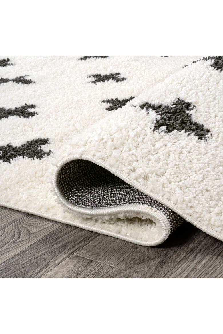 Cristo Berber Geometric Shag Area Rug, Alternate, color, White/Gray