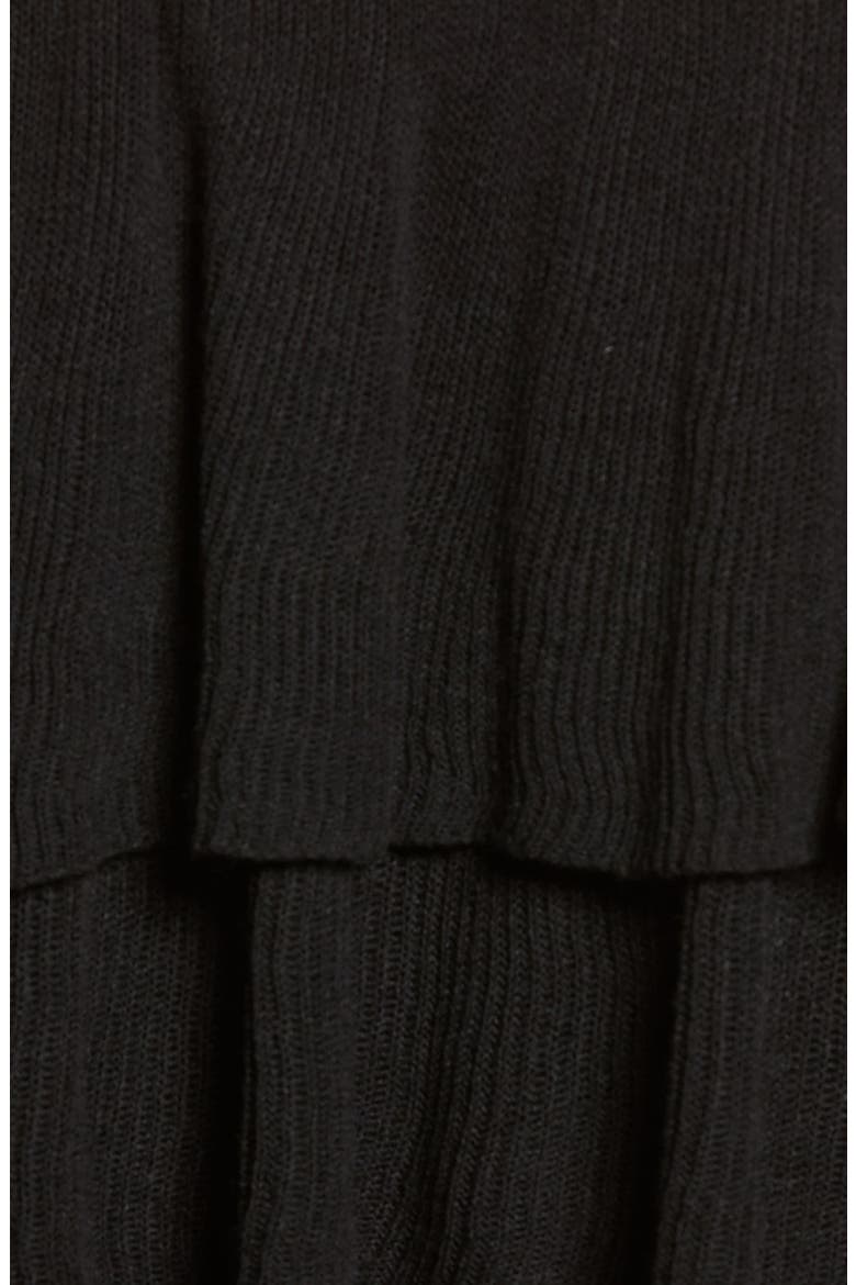 Ruffle Off the Shoulder Sweater, Alternate, color, BLACK