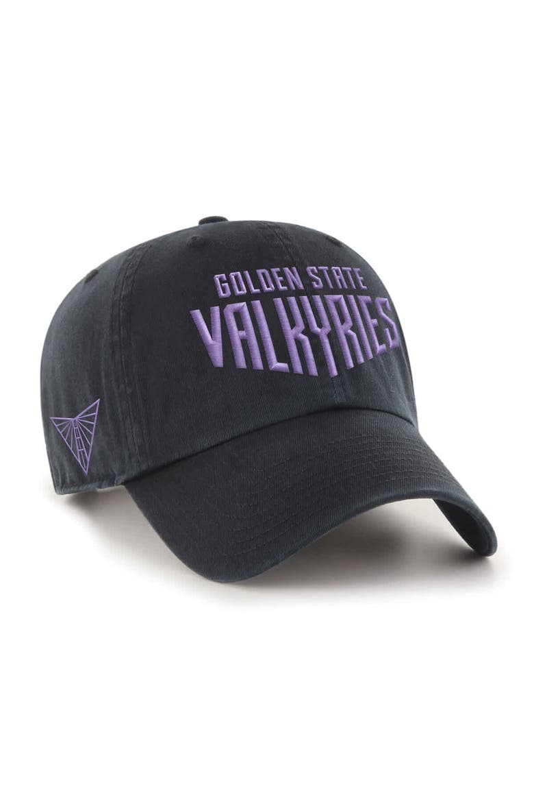Unisex '47 Black Golden State Valkyries Core Wordmark Clean Up Adjustable Hat, Main, color, Black