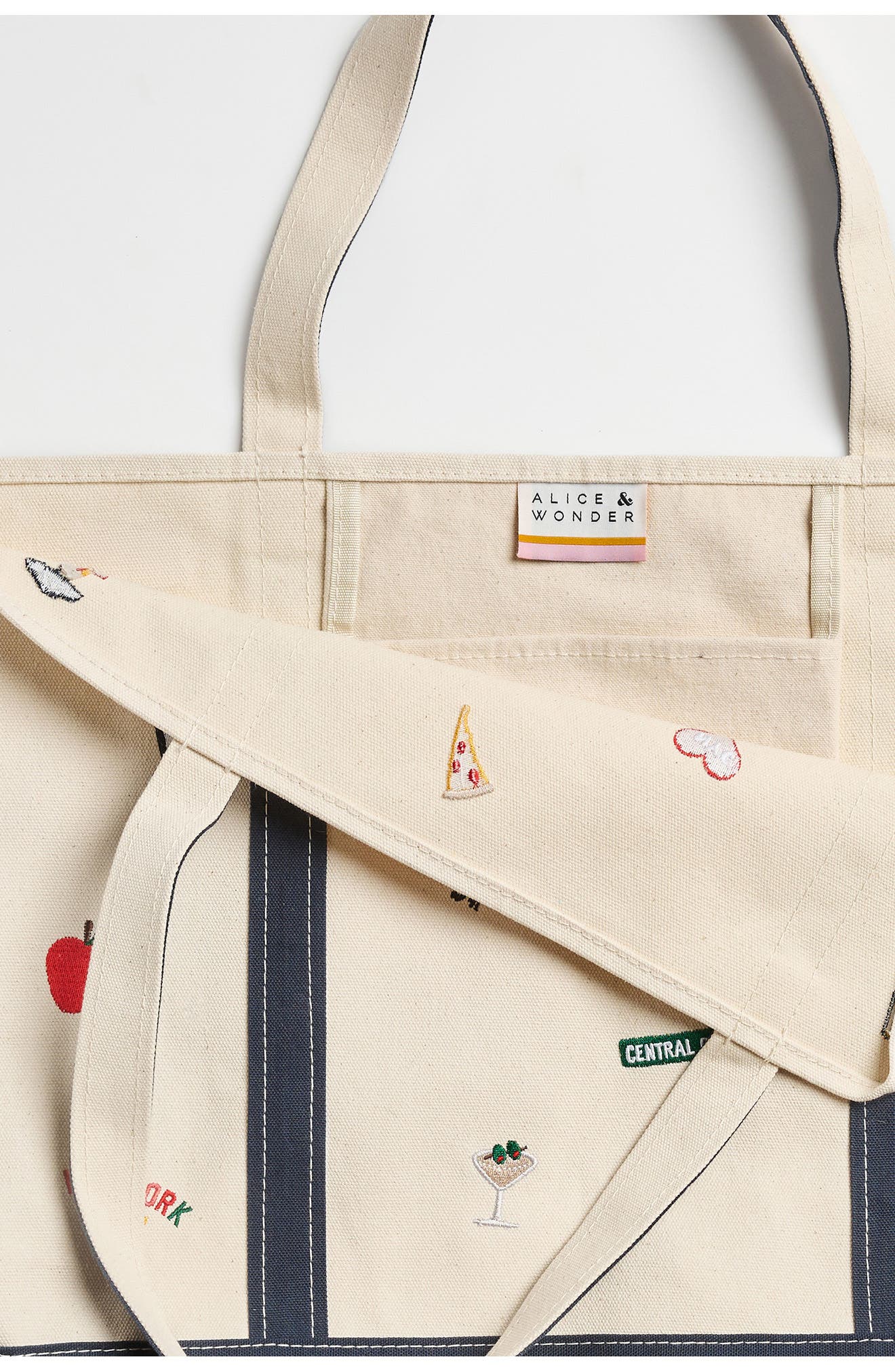 Alice & Wonder New York Icon Canvas Tote, Alternate, color, Natural / Colorful Icons