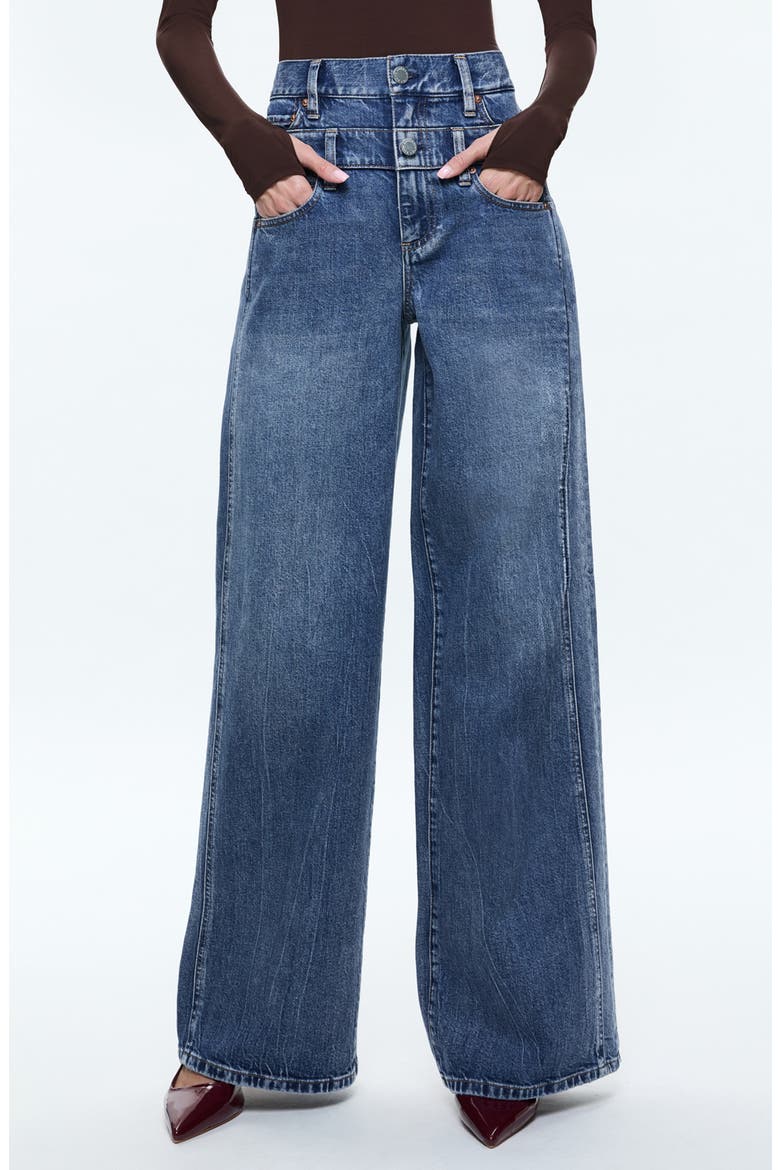 Double Waistband Wide Leg Jeans, Main, color, BROOKLYN BLUE