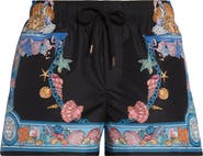 Versace Coral Theater Swim Trunks
