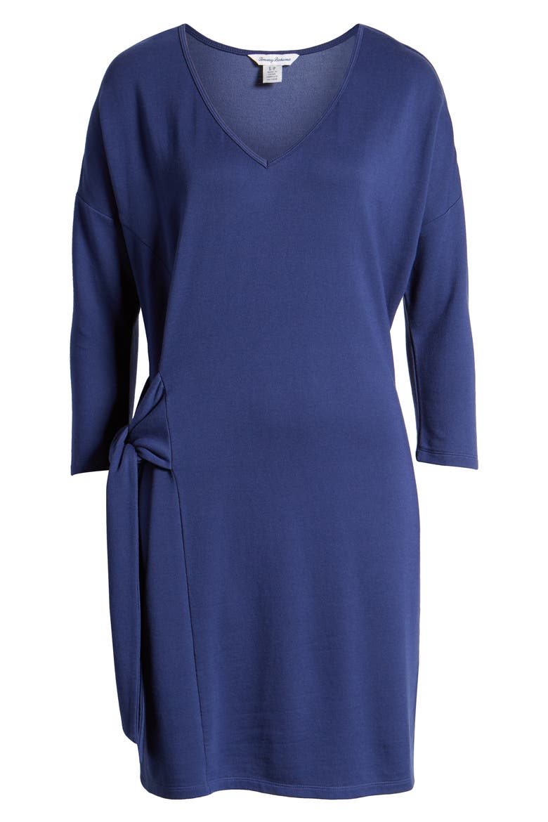 French Terry Shift Dress, Alternate, color, ISLAND NAVY