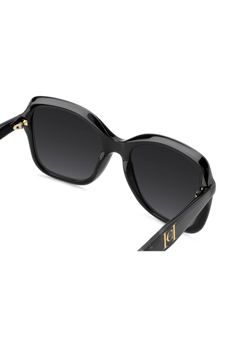 Carolina Herrera 56mm Gradient Square Sunglasses, Alternate, color, Black/ Dark Grey