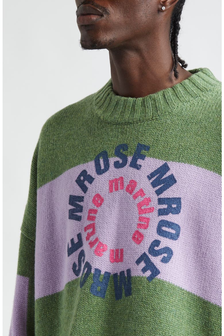Circle Logo Lambswool Graphic Sweater, Alternate, color, GREEN