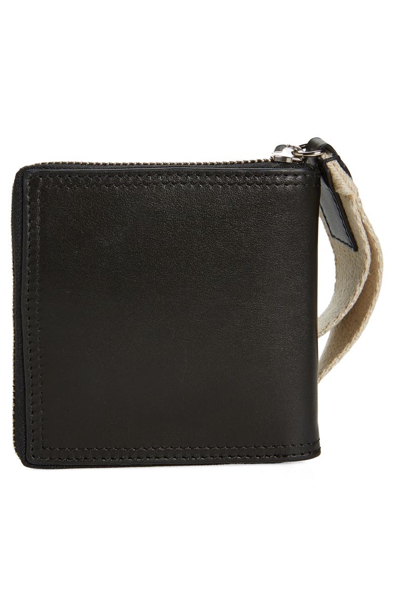 Jacquemus Le Carre Rond Leather Card Holder, Alternate, color, Black