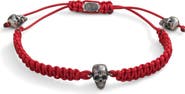 Degs & Sal Black Skull Bead Woven Bracelet