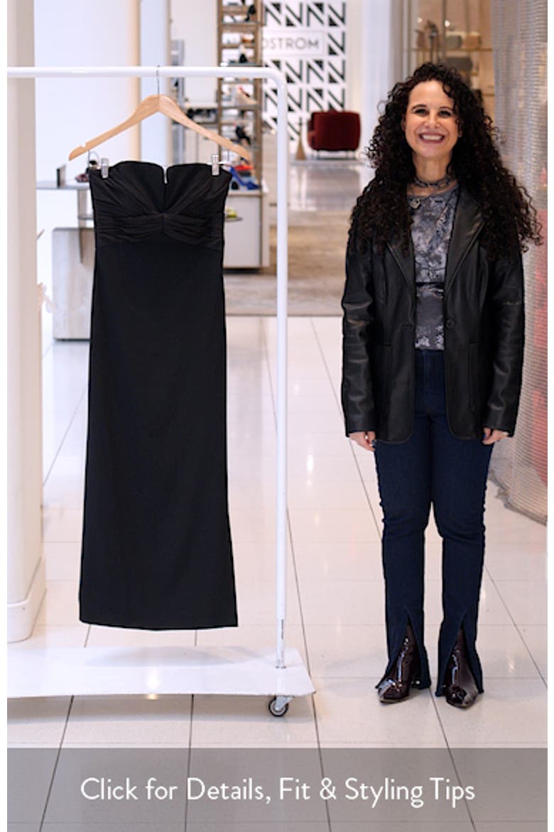 Marguerite Strapless Cotton Blend Crepe Midi Dress video