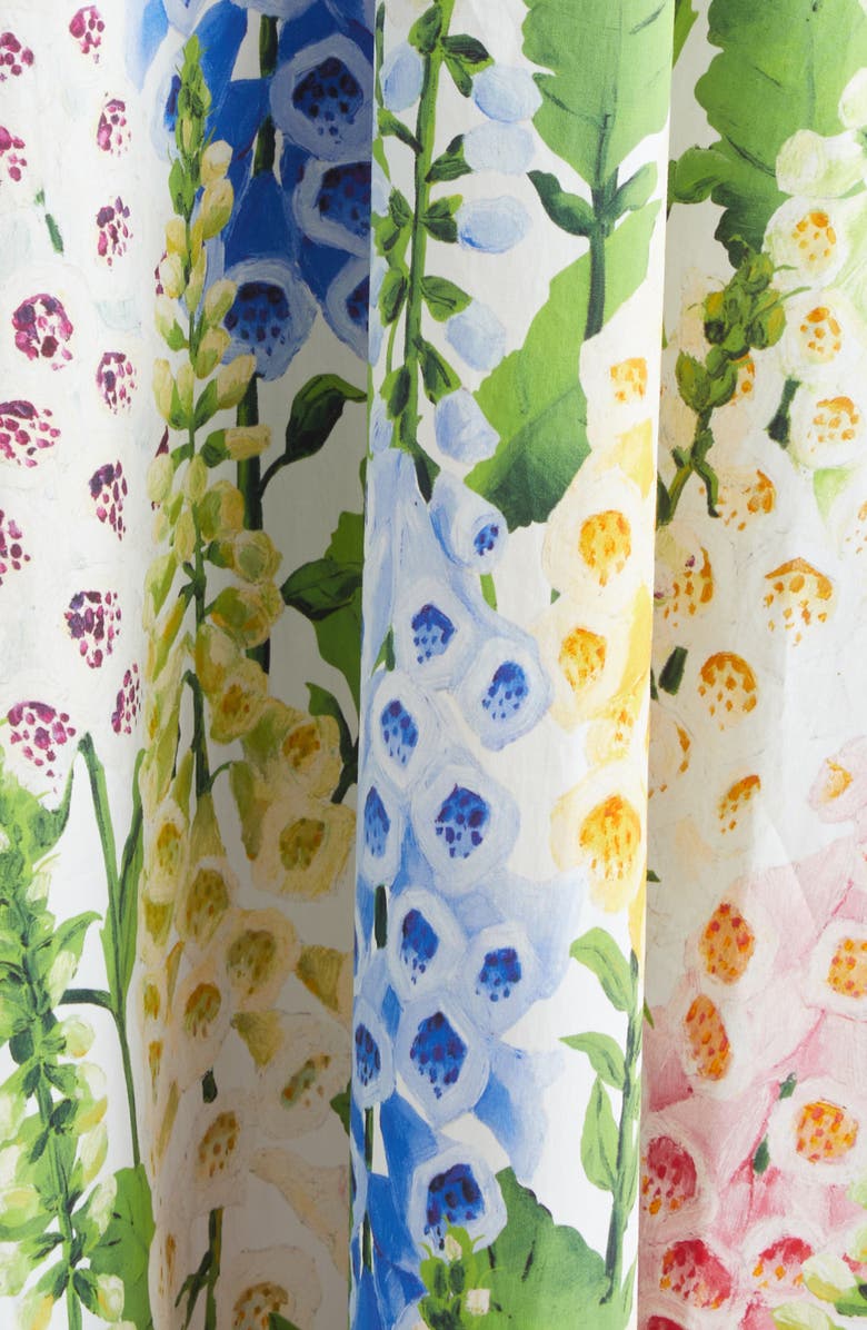 Oscar de la Renta Foxglove Belted Stretch Cotton Poplin Halter Dress, Alternate, color, White Multi