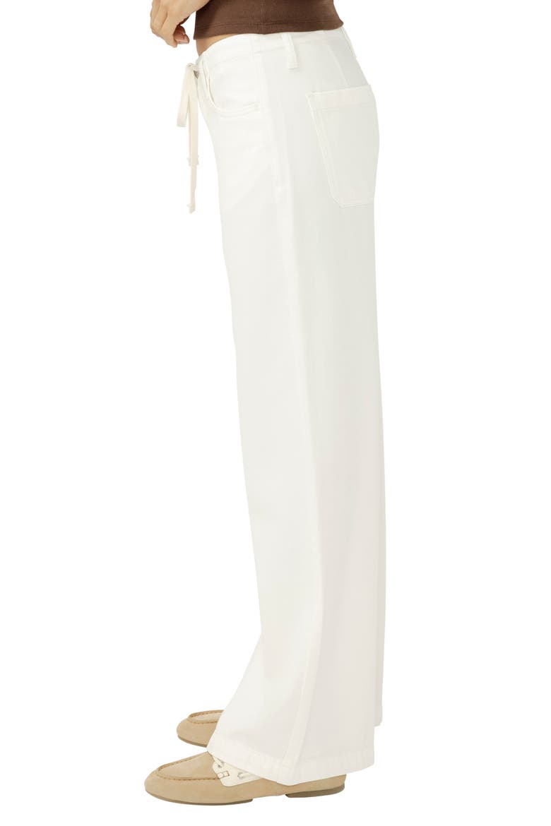 Beach Wide Leg Drawstring Jeans, Alternate, color, ECRU