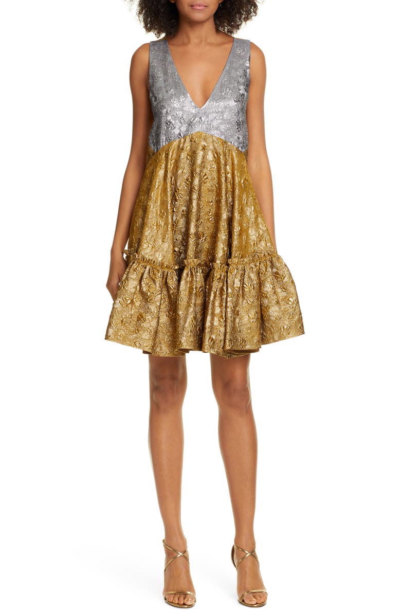 N°21 Nº21 Lamé Cloqué Minidress, Main, color, 