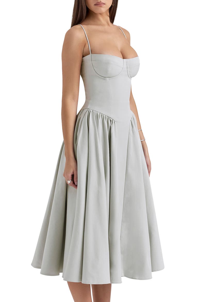 Samaria Corset Fit & Flare Dress, Alternate, color, DOVE GREY