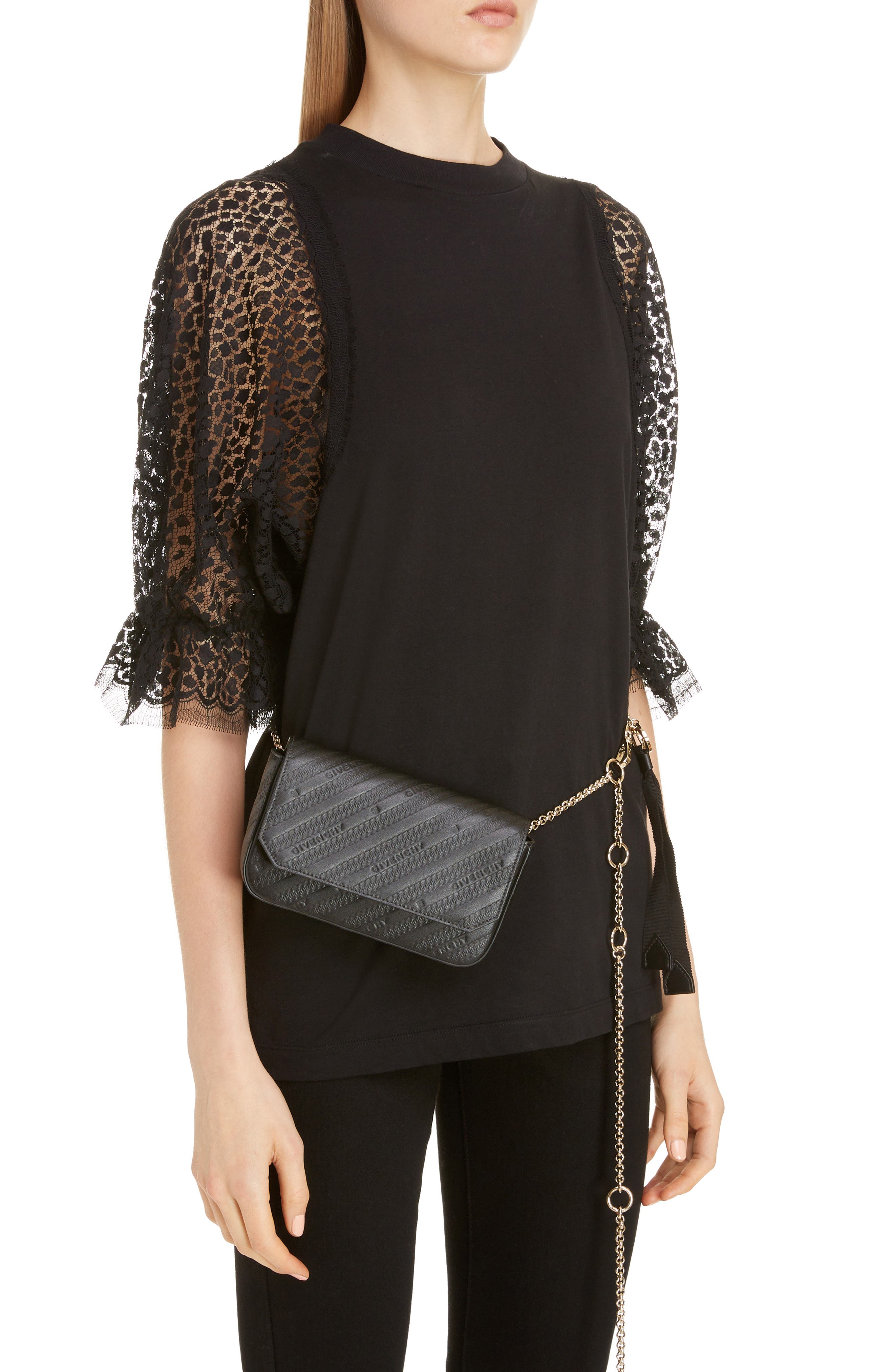 Givenchy Bond Leather Belt Bag, Alternate, color, 