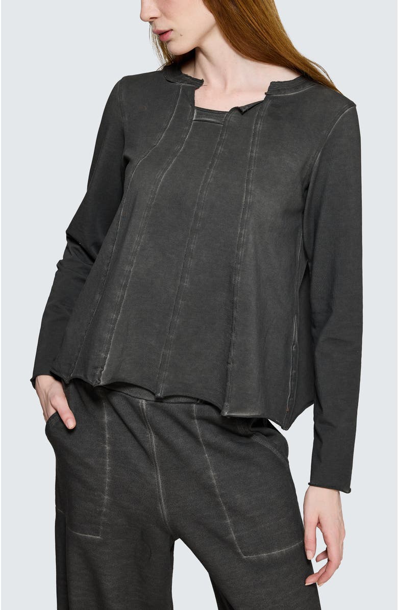 LUUKAA Drishti Asymmetrical Blouse, Alternate, color, Misty Black