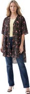 Roaman's Plus Size Georgette Open Front Flare Sleeve Wrap