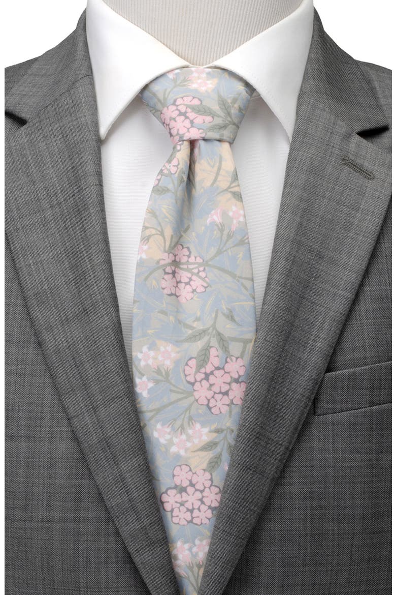 Floral Silk Tie, Alternate, color, BLUE