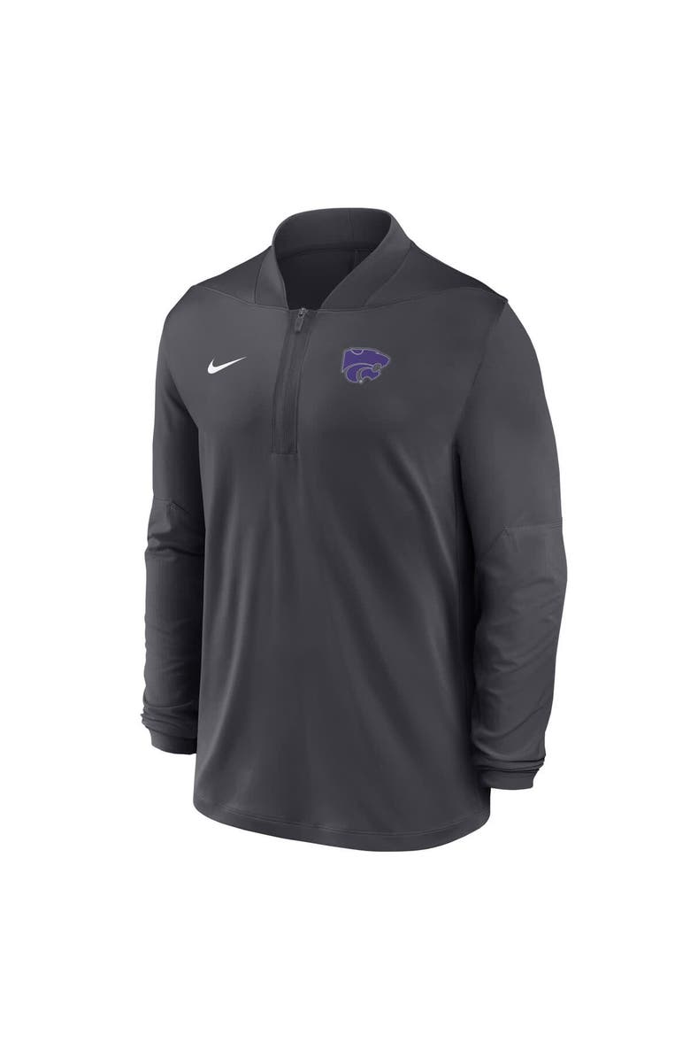 Nike Men's Nike Anthracite Kansas State Wildcats Dri-FIT Half-Zip Pullover, Alternate, color, Anthracite