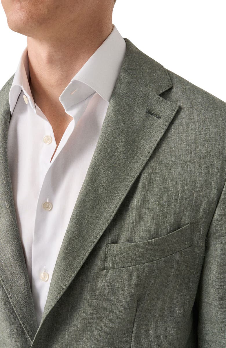 Eton Wool & Silk Soft Jacket, Alternate, color, Medium Green