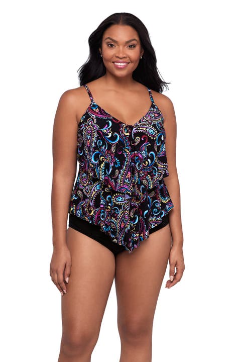 Ronnie 2 Tier Ruffle Tankini Swimsuit Top