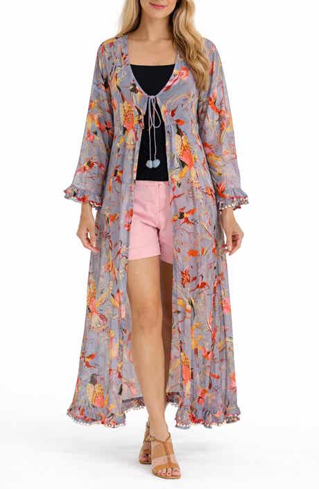 RANEES <p>Bird Print Cotton Cover-Up </p>