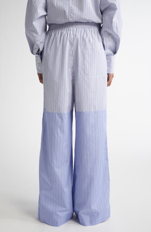 Stella Mccartney Relaxed Fit Trousers Featuring Striped Detailing In Multicolor Blue