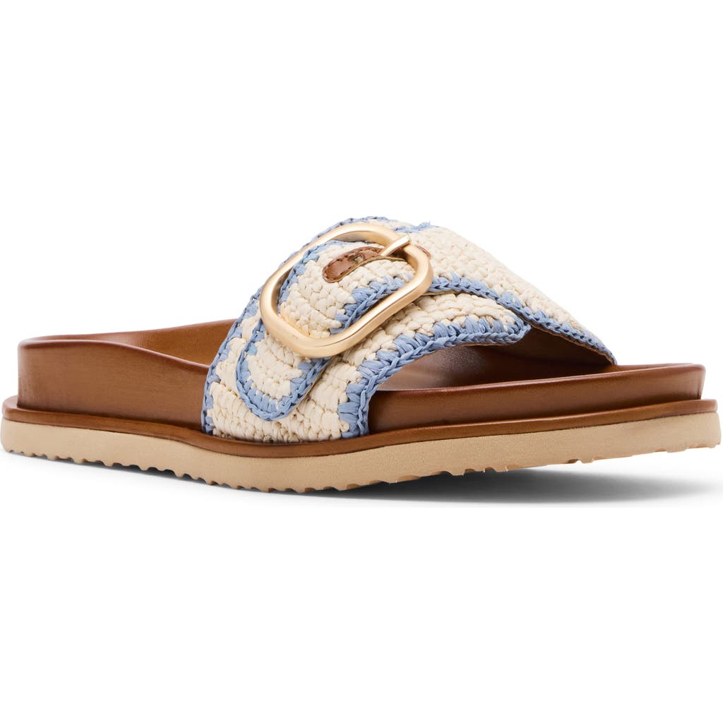 Steve Madden Memphis Slide Sandal In Light Blue Multi