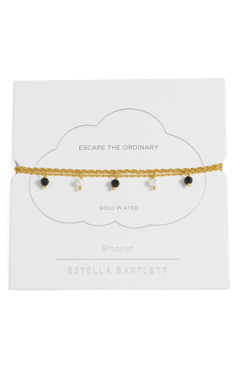 Estella Bartlett Crystal Double Strand Bracelet, Main, color, Gold