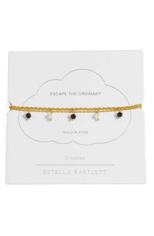 Estella Bartlett Crystal Double Strand Bracelet In Gold