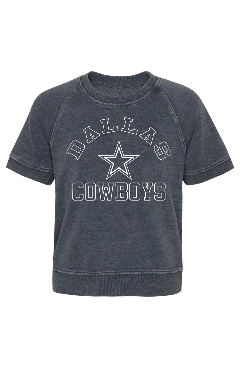Outerstuff Girls Juniors Charcoal Dallas Cowboys Cheer Squad Raglan T-Shirt, Alternate, color, 