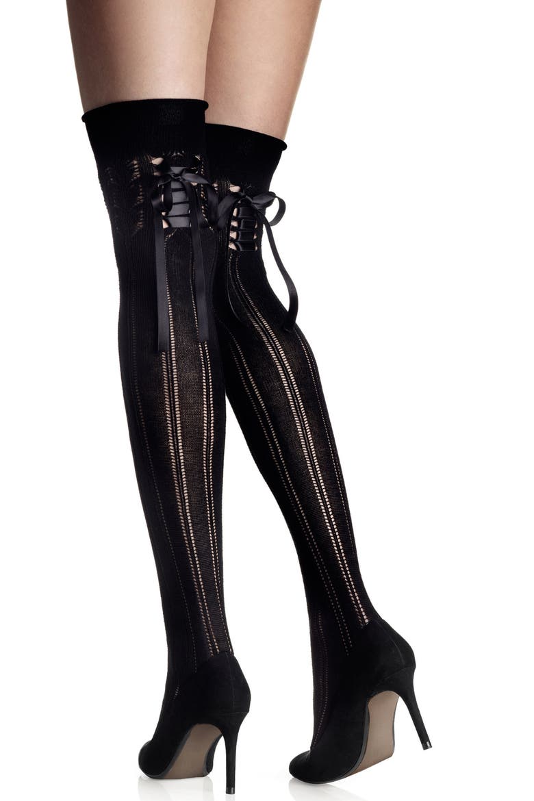 Miriam Over the Knee Socks, Alternate, color, NERO